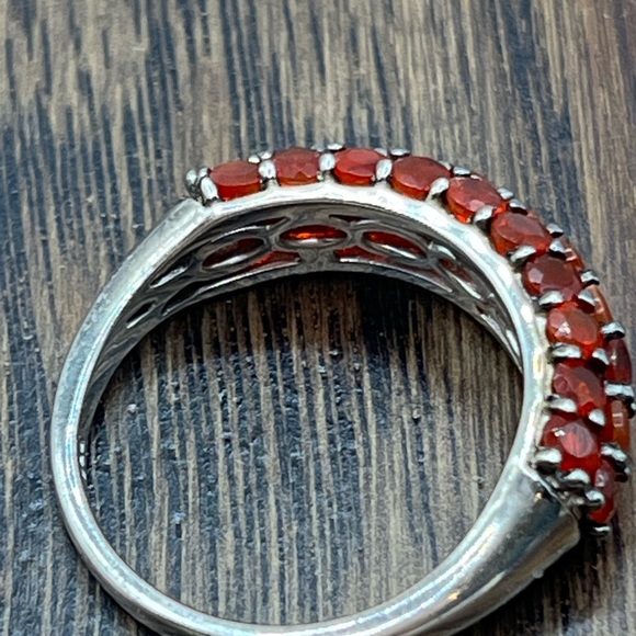 Designer DJoy 925 Sterling Silver Round Garnet Stackable Anniversary Band Ring - Picture 10 of 12